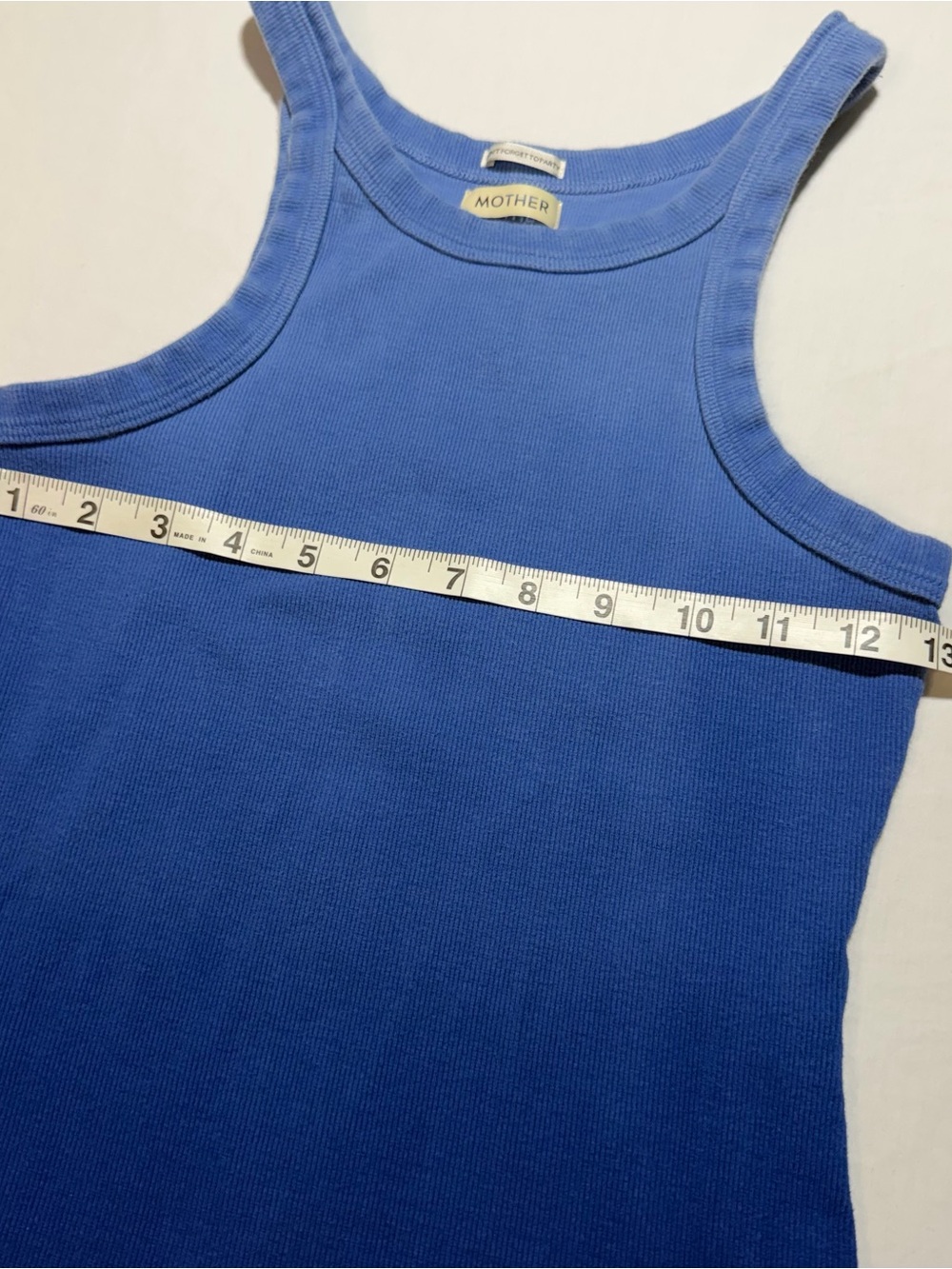 Mother Umbre Blue Ribbed Tank Top - Picture 5 of 11
